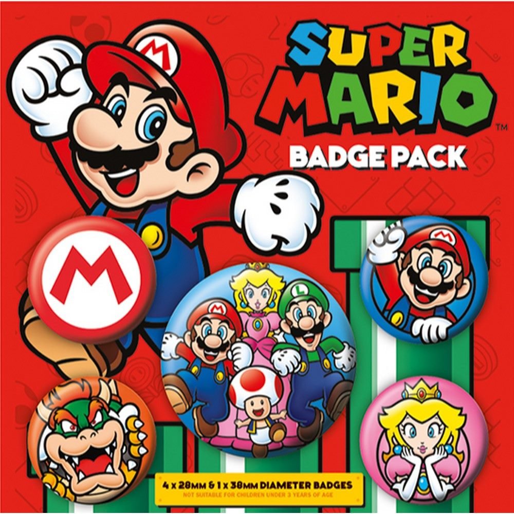 SUPER MARIO スーパーマリオ (40周年 ) - Mario / バッジ - PGS
